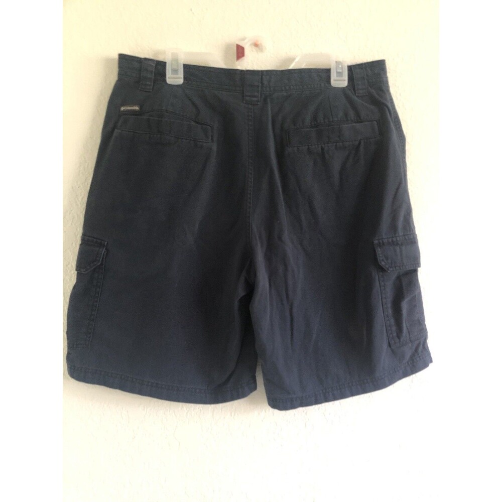 Columbia Men's Size 36x10 Navy Blue Shorts 100% Cotton Bermuda Cargo Hiking - Picture 5 of 15